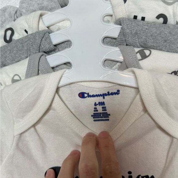 Champion White and Gray Bodysuit One Piece Size 6-9 - Picture 3 of 7